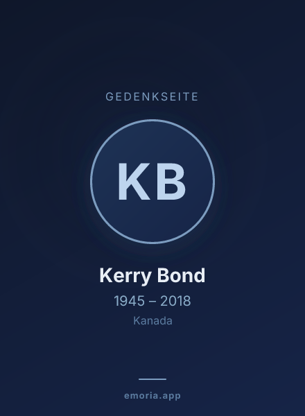 Gedenkportrait von Kerry Bond