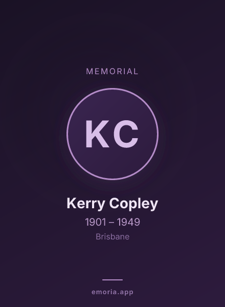 Memorial portrait of Kerry Copley