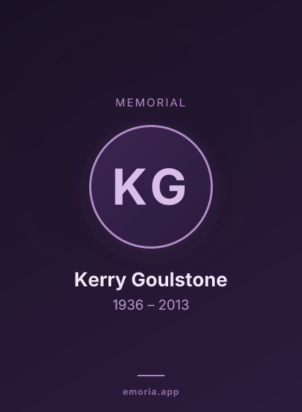 Memorial portrait of Kerry Goulstone