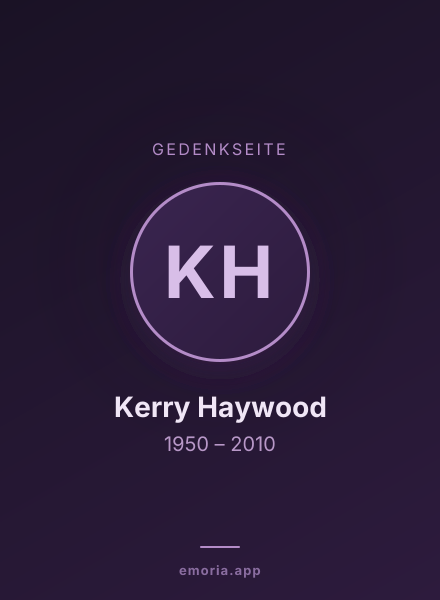 Gedenkportrait von Kerry Haywood