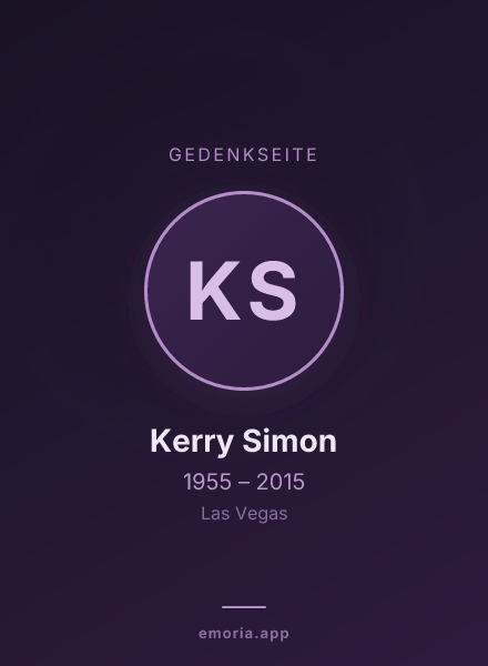 Gedenkportrait von Kerry Simon