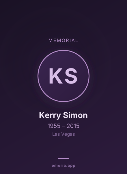Memorial portrait of Kerry Simon