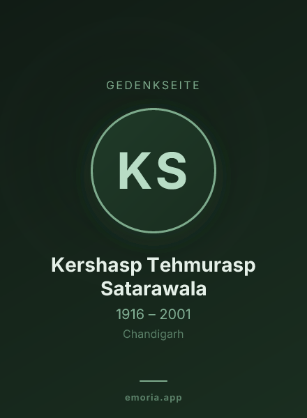 Gedenkportrait von Kershasp Tehmurasp Satarawala