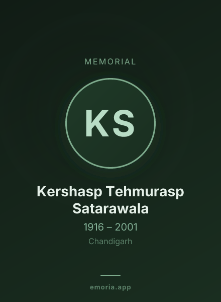 Memorial portrait of Kershasp Tehmurasp Satarawala