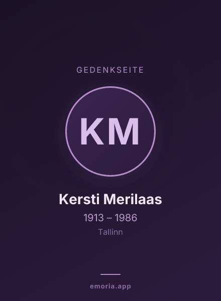 Gedenkportrait von Kersti Merilaas