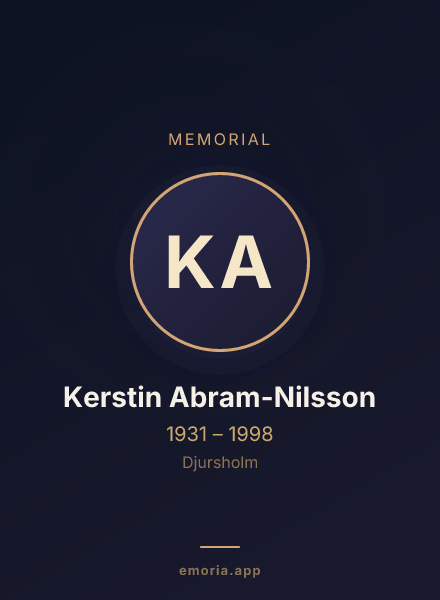 Memorial portrait of Kerstin Abram-Nilsson
