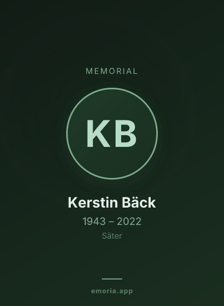 Memorial portrait of Kerstin Bäck