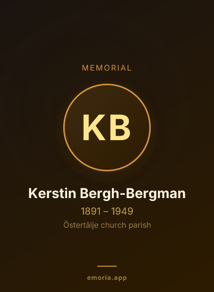 Memorial portrait of Kerstin Bergh-Bergman