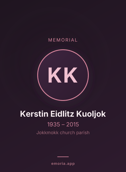 Memorial portrait of Kerstin Eidlitz Kuoljok