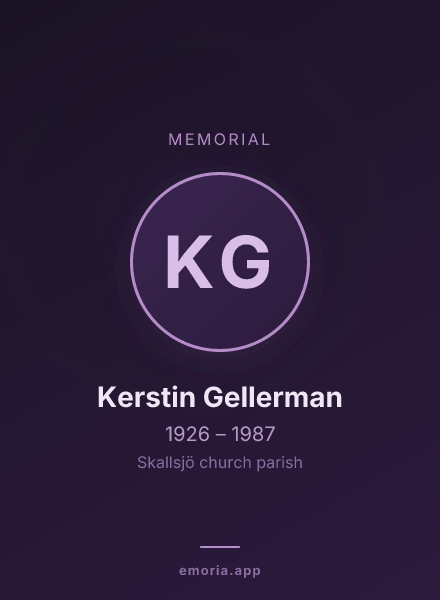 Memorial portrait of Kerstin Gellerman
