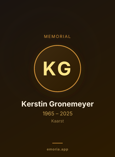 Memorial portrait of Kerstin Gronemeyer
