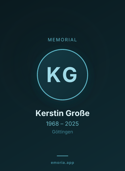Memorial portrait of Kerstin Große