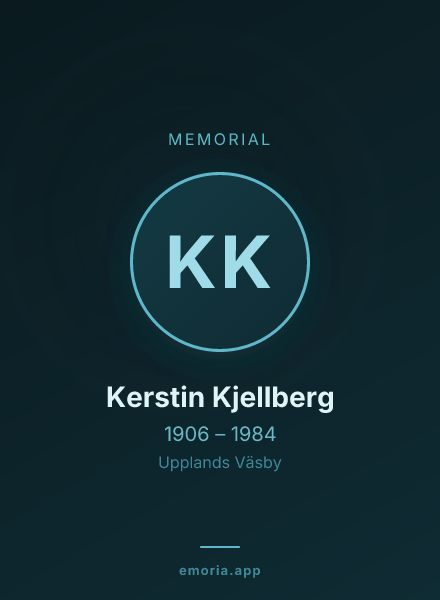 Memorial portrait of Kerstin Kjellberg