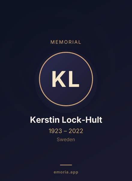 Memorial portrait of Kerstin Lock-Hult