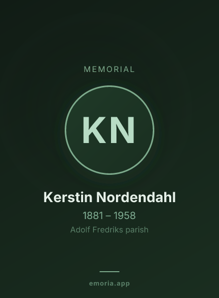 Memorial portrait of Kerstin Nordendahl