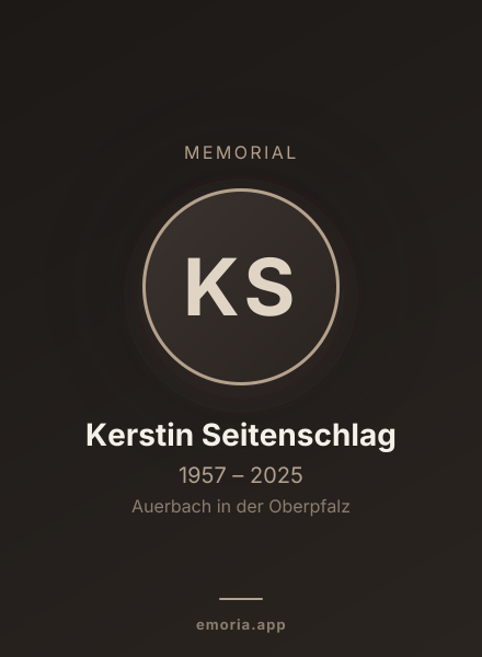 Memorial portrait of Kerstin Seitenschlag
