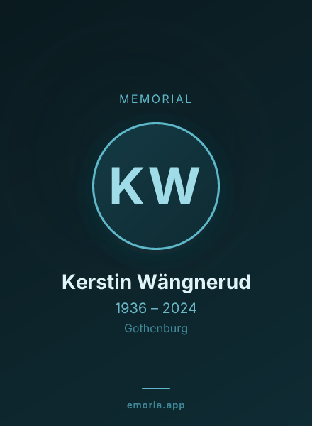 Memorial portrait of Kerstin Wängnerud