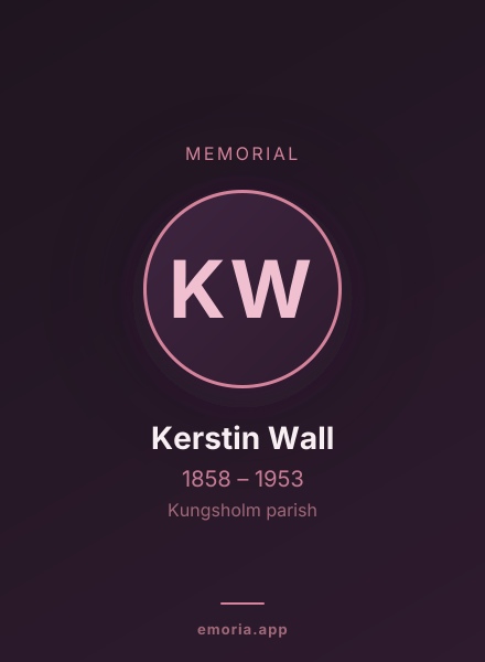 Memorial portrait of Kerstin Wall