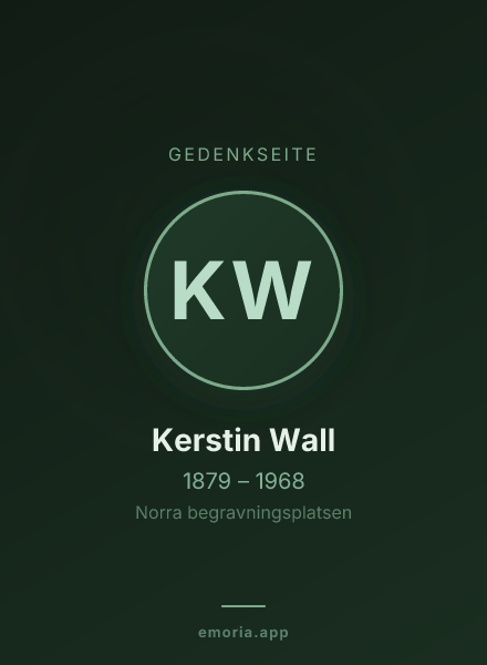 Gedenkportrait von Kerstin Wall