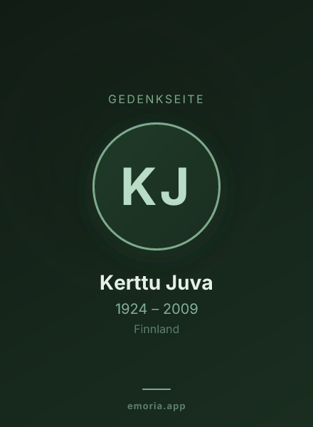 Gedenkportrait von Kerttu Juva
