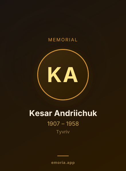 Memorial portrait of Kesar Andriichuk