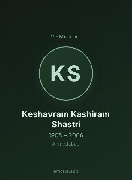 Memorial portrait of Keshavram Kashiram Shastri