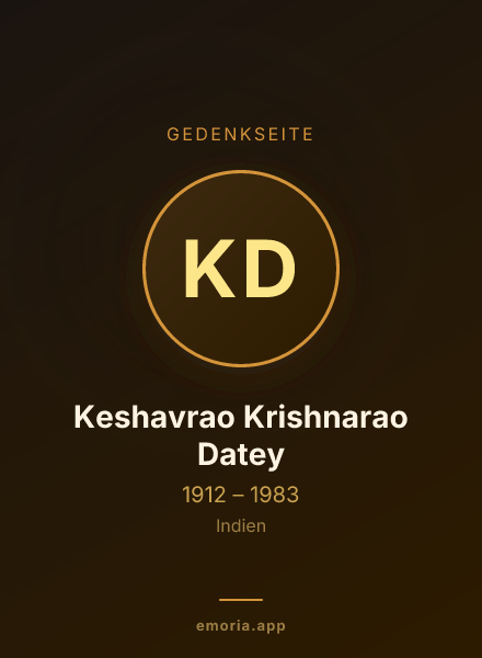Gedenkportrait von Keshavrao Krishnarao Datey