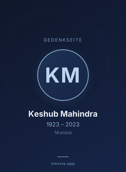 Gedenkportrait von Keshub Mahindra