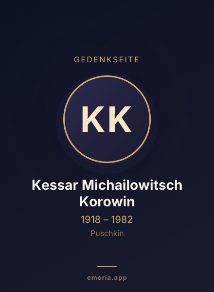 Gedenkportrait von Kessar Michailowitsch Korowin