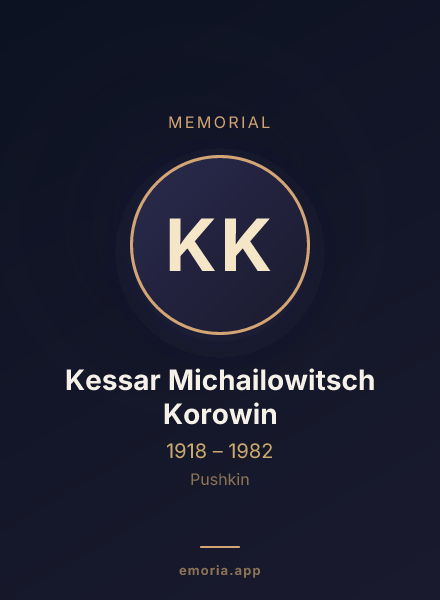 Memorial portrait of Kessar Michailowitsch Korowin