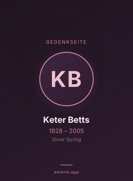 Gedenkportrait von Keter Betts
