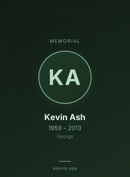 Memorial portrait of Kevin Ash