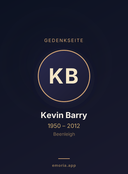Gedenkportrait von Kevin Barry