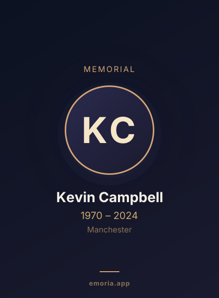Memorial portrait of Kevin Campbell