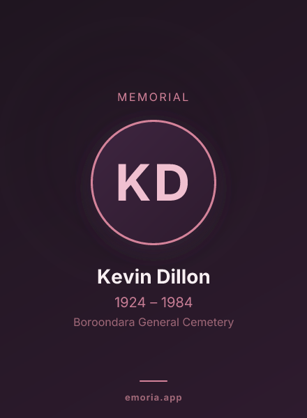 Memorial portrait of Kevin Dillon