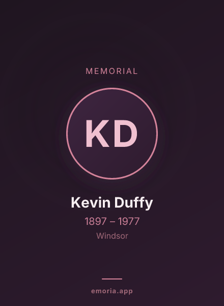 Memorial portrait of Kevin Duffy