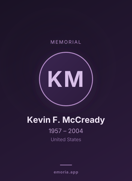 Memorial portrait of Kevin F. McCready