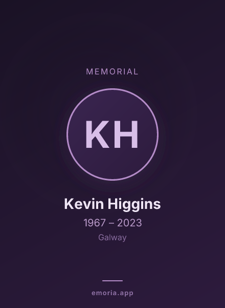 Memorial portrait of Kevin Higgins