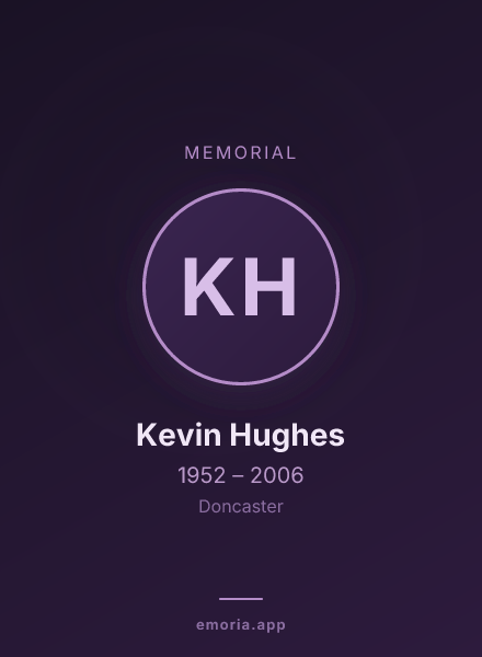 Memorial portrait of Kevin Hughes