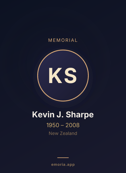 Memorial portrait of Kevin J. Sharpe
