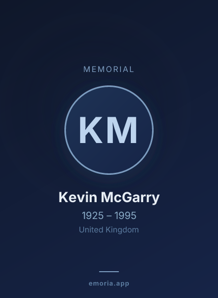 Memorial portrait of Kevin McGarry