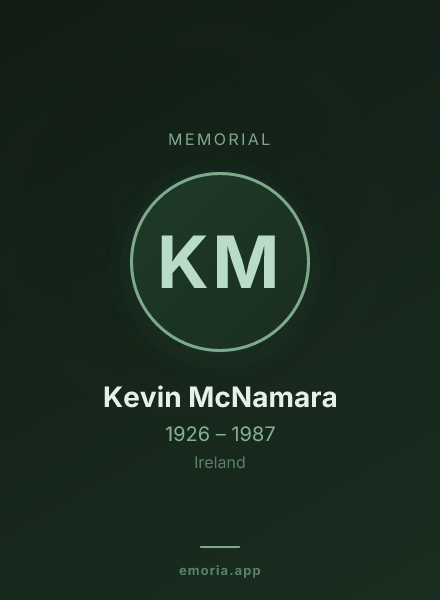 Memorial portrait of Kevin McNamara