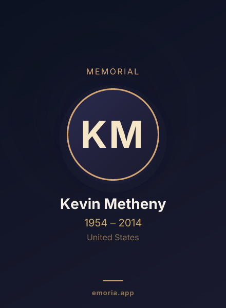 Memorial portrait of Kevin Metheny