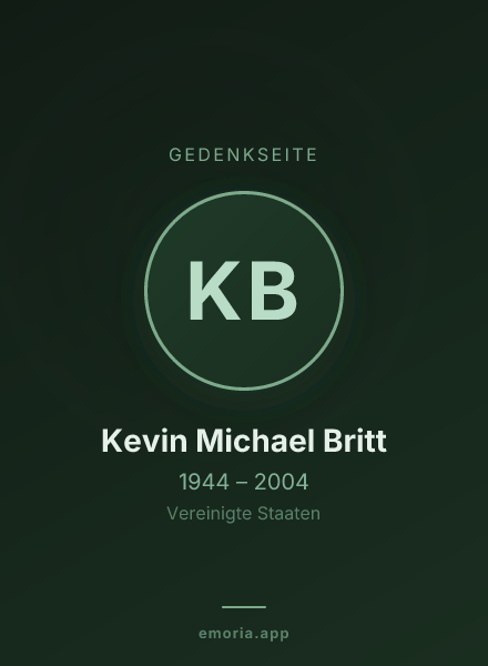 Gedenkportrait von Kevin Michael Britt