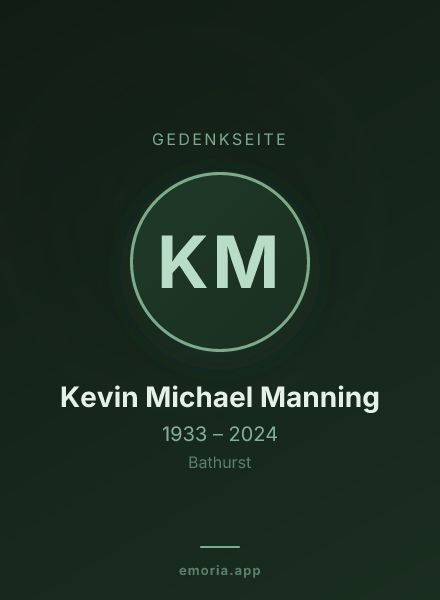 Gedenkportrait von Kevin Michael Manning