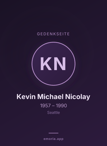 Gedenkportrait von Kevin Michael Nicolay