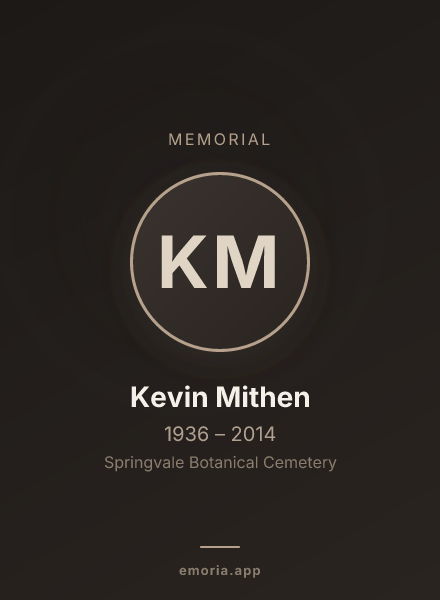Memorial portrait of Kevin Mithen