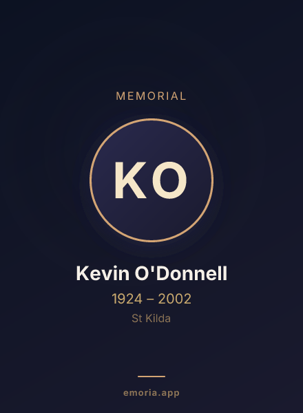 Memorial portrait of Kevin O'Donnell