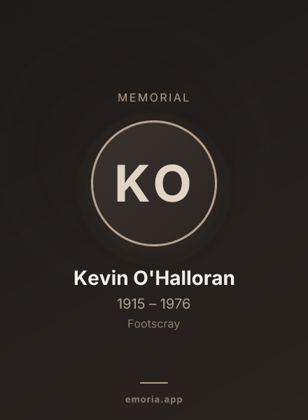 Memorial portrait of Kevin O'Halloran