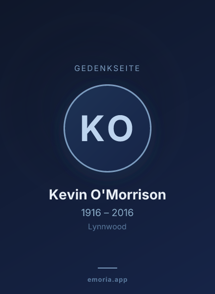 Gedenkportrait von Kevin O'Morrison